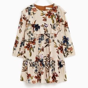 ZARA Kids Girls 13-14 Floral Ruffled Dress